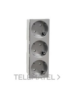 SCHUKO TRIPLE ALUMINIO SIN TORNILLOS