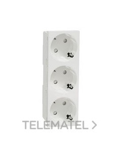 SCHUKO TRIPLE POLAR SIN TORNILLOS
