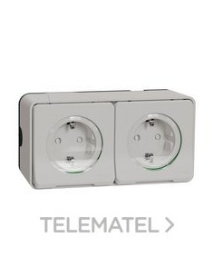 SCHUKO DOBLE SUPERFICIE 16A BLANCO