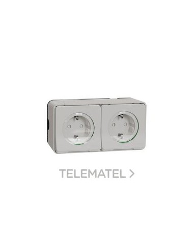 SCHUKO DOBLE SUPERFICIE 16A BLANCO
