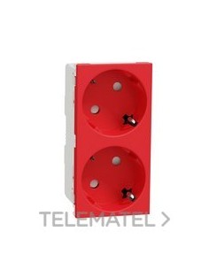SCHUKO DOBLE ROJO SIN TORNILLOS