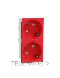 SCHUKO DOBLE CON PILOTO ROJO