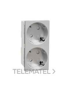 SCHUKO DOBLE ALUMINIO SIN TORNILLOS
