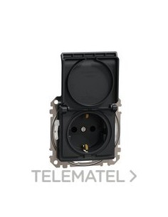 SCHUKO 16A 250V IP44 ANTRACITA
