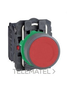PULSADOR XB5 ROJO 1 NA+1 NC GRIS