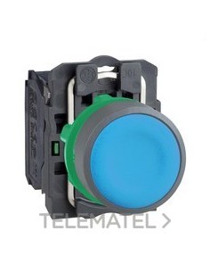 PULSADOR XB5 AZUL 1 NA GRIS