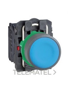 PULSADOR XB5 AZUL 1 NA+1 NC GRIS
