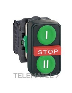 PULSADOR TRIPLE STOP VERDE IP66