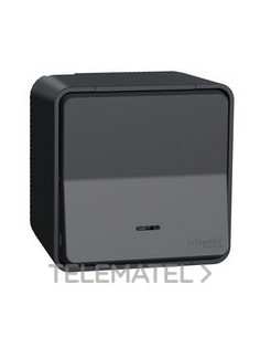 PULSADOR SUPERFICIE CON LED GRIS