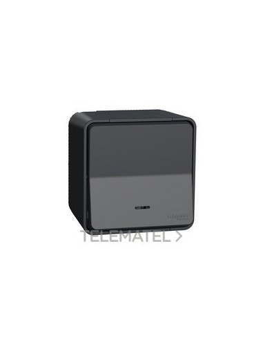 PULSADOR SUPERFICIE CON LED GRIS