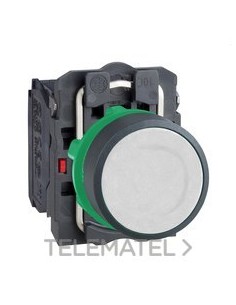 PULSADOR RASANTE XB5 BLANCO 1 NA+1 NC
