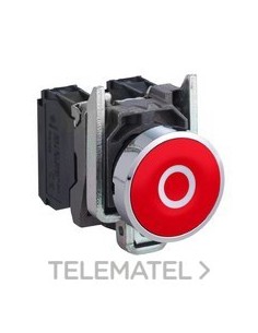 PULSADOR RAS.d.22 1 NC ROJO-O BL EMET.