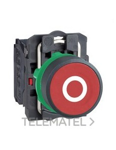 PULSADOR RAS.d.22 1 NC ROJO-O BL EPLA.