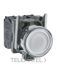 PULSADOR LUMINOSO LED 230V NA+NC BLANCO