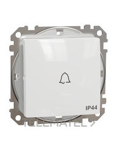 PULSADOR IP44 10A SÍMBOLO TIMBRE BLANCO