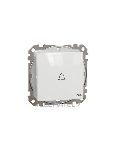 PULSADOR IP44 10A SÍMBOLO TIMBRE BLANCO