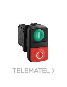 PULSADOR DOBLE VERDE / ROJO IP66 CC/CA