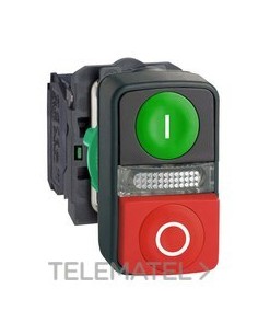 PULSADOR DBL.LED VD/RJ 230..240V CC/CA
