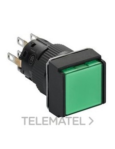 PULSADOR CUAD.LUMIN.VD 24V 2 NA/NC
