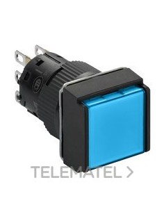 PULSADOR CUAD.ENCL.LUMIN.AZ 24V 1 NA/NC