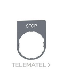 PLACA DE INSCRIPCIÓN 30x40mm "STOP" GRIS