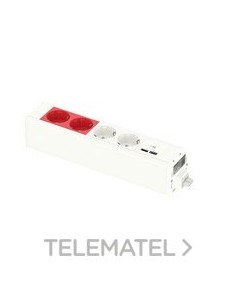 MÓDULO 2B 2R SCHUKO + USB A Y C BLANCO