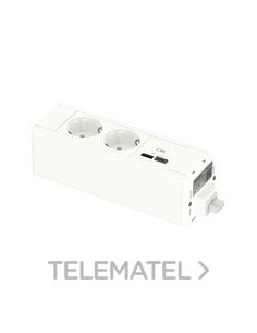 MÓDULO 2 SCHUKO + USB A Y C BLANCO