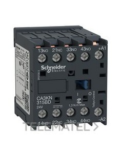 MINICONTACTOR AUXILIAR 3 NA+1 NC 24V CC
