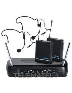 KIT 2 MICRÓFONOS DIADEMA+RECEPTOR UHF 2