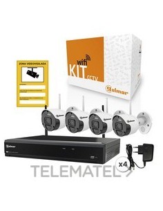 KIT 4BWIFI CON NVR Y 4 BULLET WIFI 1080p