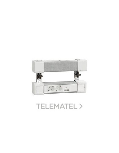 KIT DUAL 2 SCHUKO+USB C BL/Al