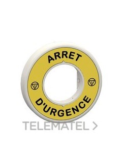 ETIQ.LUMIN.RJ 24V "ARRET D´URGENCE" LOGO