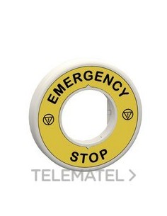 ETIQ.LUMIN.RJ 230V "EMERGENCY STOP" LOGO
