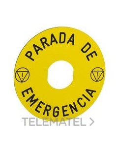 ETIQ.CIRC.PULS.SETA "PARADA EMERGENCIA"