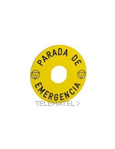 ETIQ.CIRC.PULS.SETA "PARADA EMERGENCIA"
