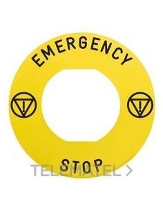 ETIQ.CIRC.60mm 'EMERGENCY STOP' ZBY9330M