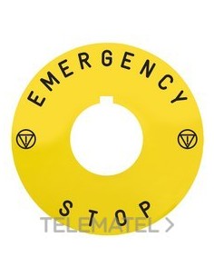 ETIQ.CIRC.60mm 'EMERGENCY STOP' ZBY9142