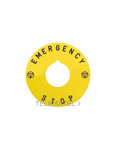 ETIQ.CIRC.60mm 'EMERGENCY STOP' ZBY9142