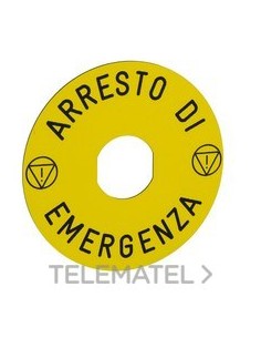 ETIQUETA ARRESTO EMERGENZA 90mm