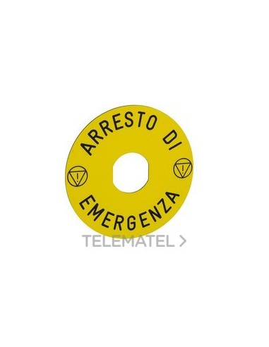 ETIQUETA ARRESTO EMERGENZA 90mm