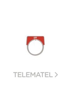 ETIQUETA ALUMINIO 40x43mm OFF FONDO ROJO