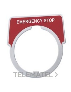 ETIQUETA Al 40x43mm EMERGENCY STOP RJ