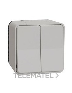 CONMUTADOR DOBLE SUPERFICIE BLANCO