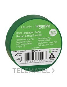 CINTA AISLANTE 19mmx20m VERDE
