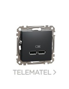 CARGADOR DOBLE USB A+A 2,4A ANTRACITA