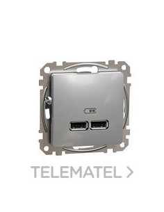 CARGADOR DOBLE USB A+A 2,4A ALUMINIO