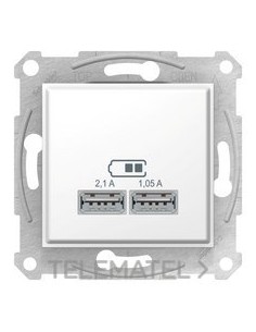 CARGADOR DOBLE USB 2,100mA BLANCO