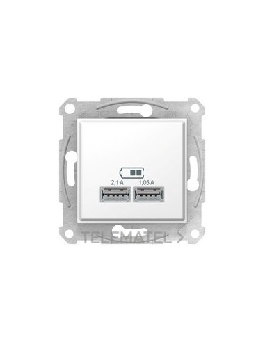 CARGADOR DOBLE USB 2,100mA BLANCO