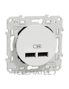 CARGADOR DOBLE USB 2,1 A ODACE BLANCO