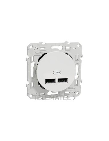 CARGADOR DOBLE USB 2,1 A ODACE BLANCO
